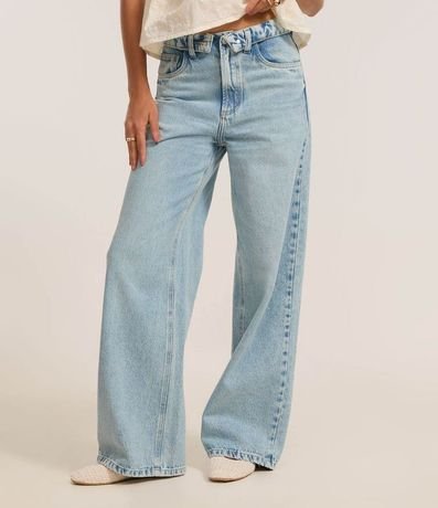 Pantalón Wide Leg en Jeans con Cintura Virado 3