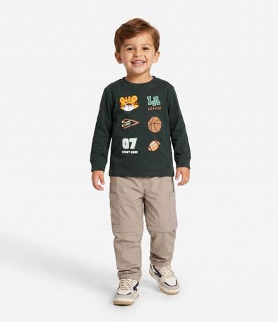 Remera Infantil College con Estampado y Detalles en Chenille – Talle 1 a 5/6 años 1