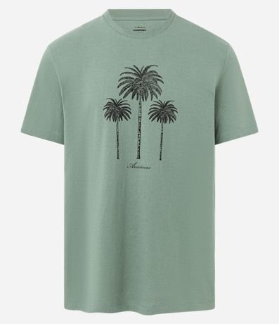 Remera Comfort en Algodón con Estampa de Palmeras 5