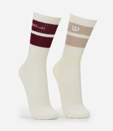 Kit 02 Medias Deportivas Wilson Caña Larga en Algodón 2