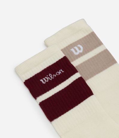 Kit 02 Medias Deportivas Wilson Caña Larga en Algodón 4