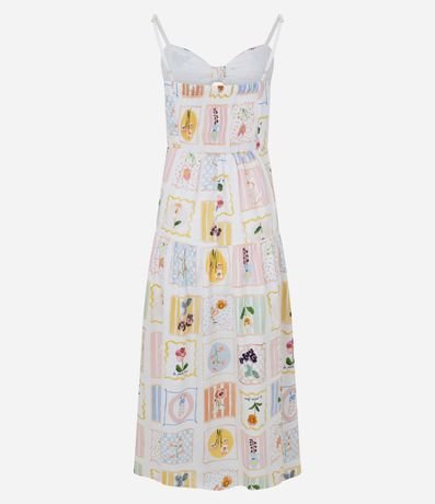 Vestido Evasê Midi en Tricolina con Estampado Floral 8