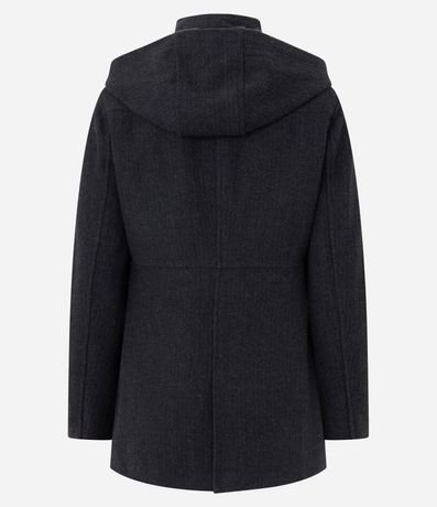 Saco en Polivelour con Capucha y Texturización 3