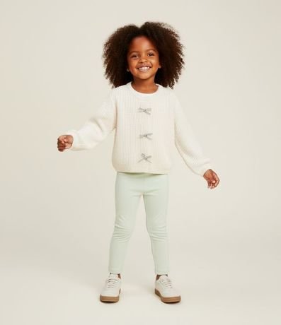 Pantalón Infantil Legging en Algodón con Moña – Talle 0 a 18 Meses