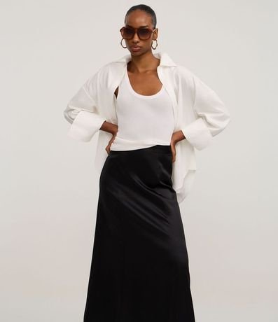 Pollera Evasê Larga en Satén con Prences Amplias 2