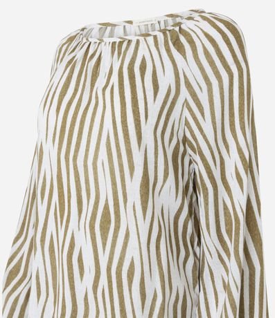 Blusa en Viscosa Animal Print con Manga Abullonada 7