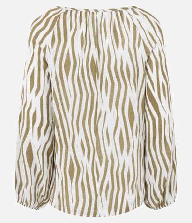 Blusa en Viscosa Animal Print con Manga Abullonada 6
