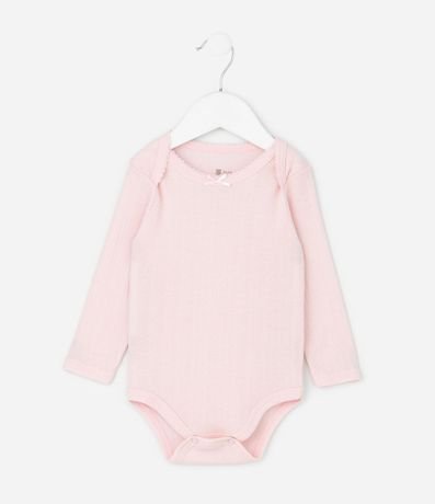 Body Infantil en Cotton Pointelle con Cuello Americano – Talle RN a 18 Meses