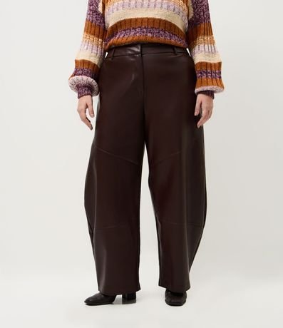 Pantalón PU Barrel con Recortes y Bolsillo Cuchillo Curve & Plus Size 2
