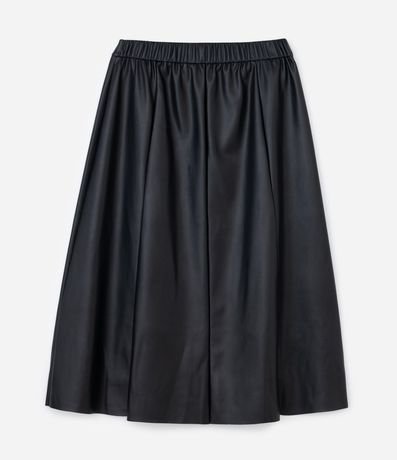 Falda Midi en PU Lisa Modelo Evasê Curve & Plus Size 6