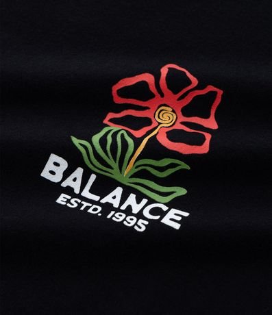 Remera Oversized en Algodón con Estampa de Flor y Lettering