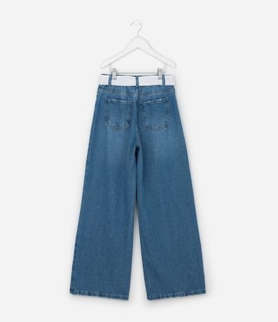 Pantalón Infantil Wide Leg en Jeans con Cinturón - Talle 5 A 14 años 2