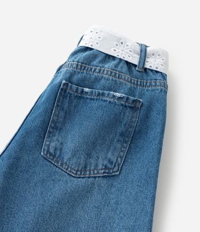 Pantalón Infantil Wide Leg en Jeans con Cinturón - Talle 5 A 14 años 3