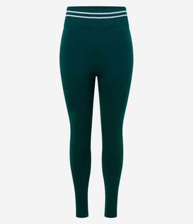 Pantalón Legging Deportiva con Cintura Contrastante y Seamless