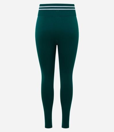 Pantalón Legging Deportiva con Cintura Contrastante y Seamless 2