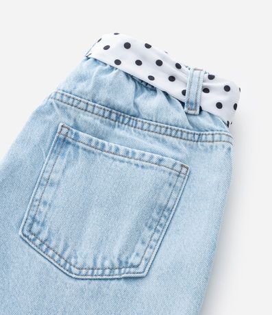 Pantalón Infantil Wide Leg en Jeans con Cinturón de Lunares – Talle 5 a 14 5