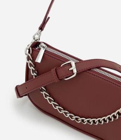 Cartera Baguette Transversal en PU con Correa de Cadena 6
