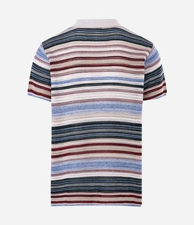 Remera Polo Texturizada con Estampado Rayada 2