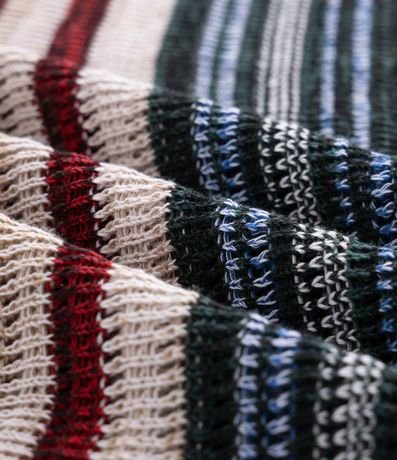 Remera Polo Texturizada con Estampado Rayada 3