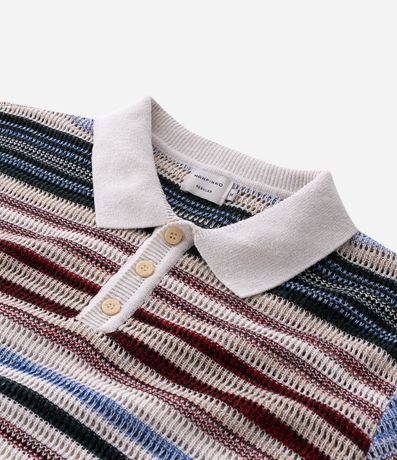Remera Polo Texturizada con Estampado Rayada 4