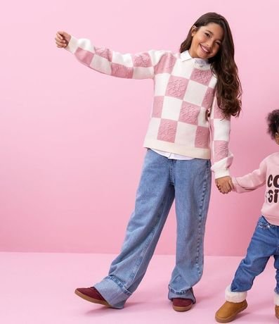 Pantalón Infantil Recta en Jeans con Ruedo Plegado – Talle 5 a 16 años