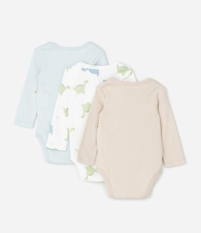 Kit 03 Bodies Bebé con Estampa de Dinosaurio – Talle RN a 18 Meses 2