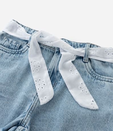 Short Jeans Infantil con Cinturón de Broderie - Talle 5 a 14 años 5