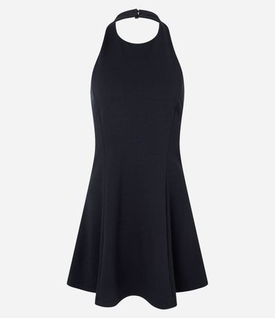 Vestido Corto en Malla Punto Roma Frente Única Liso 5