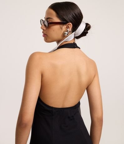 Vestido Corto en Malla Punto Roma Frente Única Liso 4