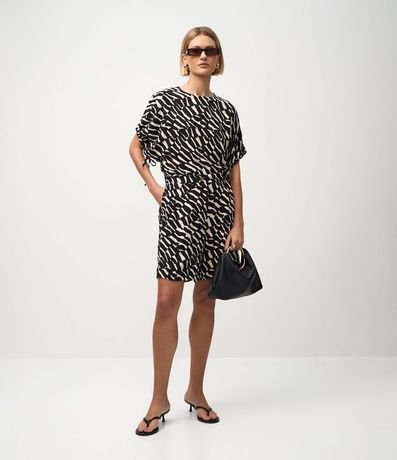 Short en Airflow con Estampado Abstracta Zebra