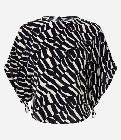 Blusa en Airflow con Estampado Zebra y Manga Amplia 5