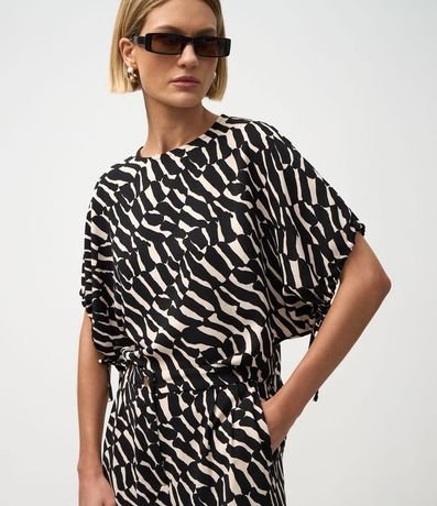Blusa en Airflow con Estampado Zebra y Manga Amplia 4