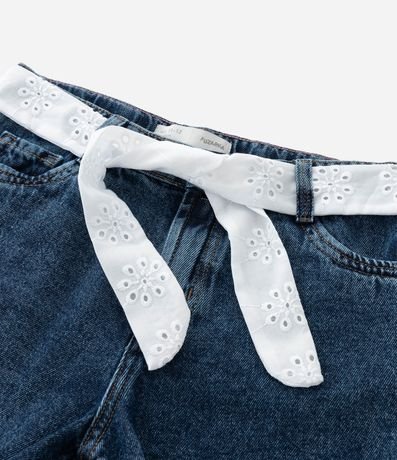 Short Jeans Infantil con Cinturón de Broderie - Talle 5 a 10 años 8