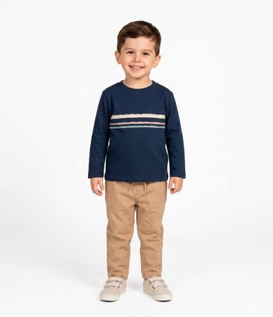 Remera Infantil Rayada con Detalle en el Pecho – Talle 1 a 5/6 años