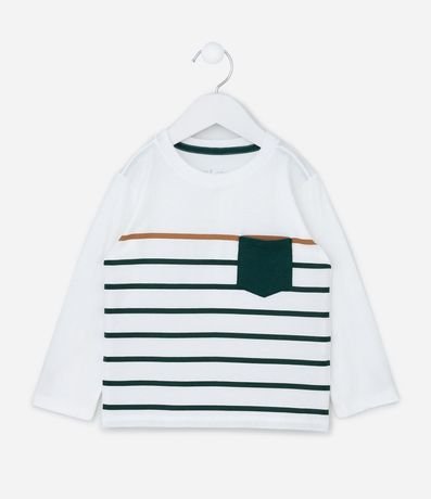 Remera Infantil Rayada con Bolsillo Pequeño – Talle 1 a 6 años