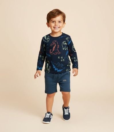 Remera Infantil con Estampado de Dinossauros – Talle 1 a 6 Años
