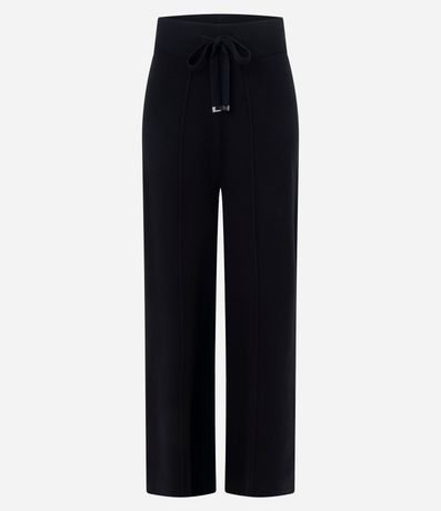 Pantalón Recto en Punto con Cintura Elástica 5