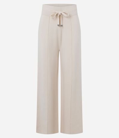 Pantalón Recto en Punto con Cintura Elástica 6