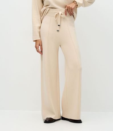 Pantalón Recto en Punto con Cintura Elástica 4