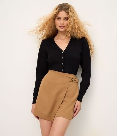 Short Pollera Sastre en Viscosa con Traspase de Hebilla 2