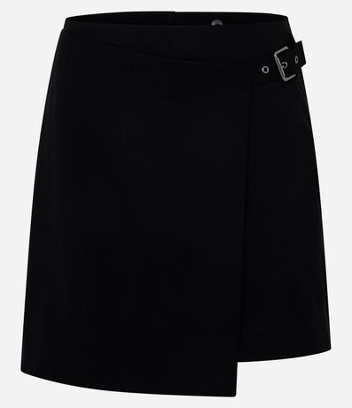 Short Pollera Sastre en Viscosa con Traspase de Hebilla 5