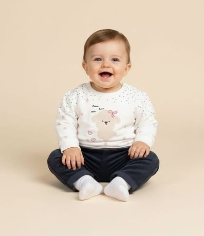 Saco Infantil con de Lunares y Estampa de Poodle – Talle RN a 18 Meses 1
