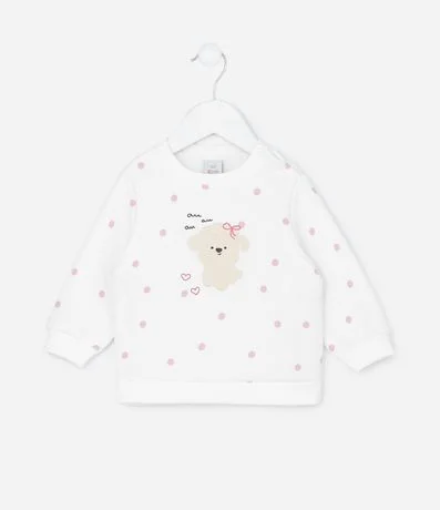 Saco Infantil con de Lunares y Estampa de Poodle – Talle RN a 18 Meses