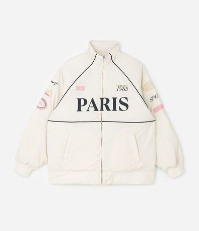 Campera Bomber Oversized en Microfibra con Lettering Curve & Plus Size 6