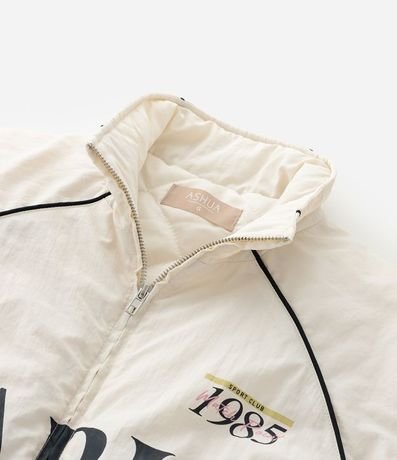 Campera Bomber Oversized en Microfibra con Lettering Curve & Plus Size 13