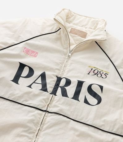 Campera Bomber Oversized en Microfibra con Lettering Curve & Plus Size 14