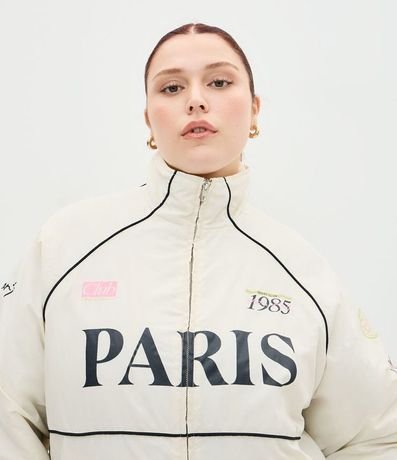 Campera Bomber Oversized en Microfibra con Lettering Curve & Plus Size 4