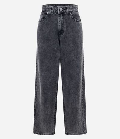 Pantalón Baggy Cintura Mediana en Jeans con 05 Bolsillos