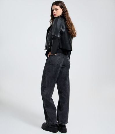 Pantalón Baggy Cintura Mediana en Jeans con 05 Bolsillos 4