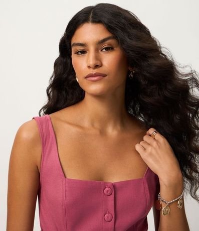 Blusa en Viscolino con Escote Cuadrado y Lazo 3